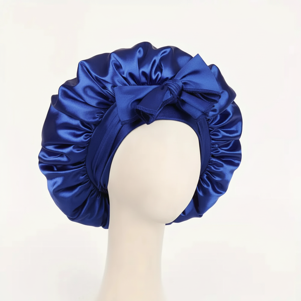 Royal Blue Satin Bonnet