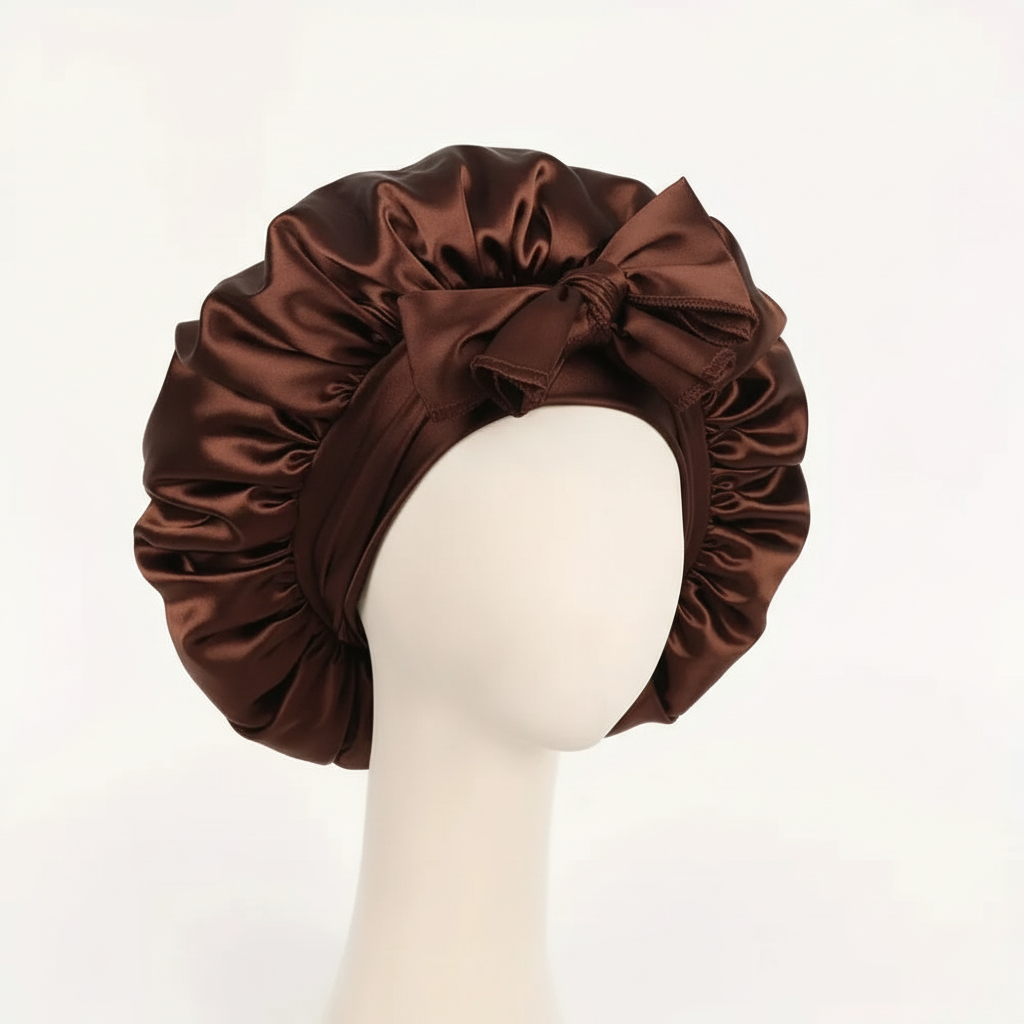 Coffee Satin Bonnet