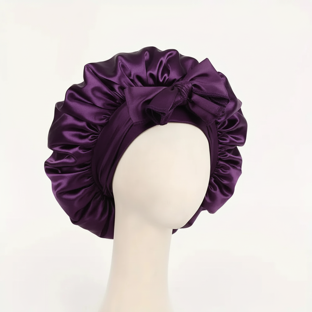 Dark Purple Satin Bonnet