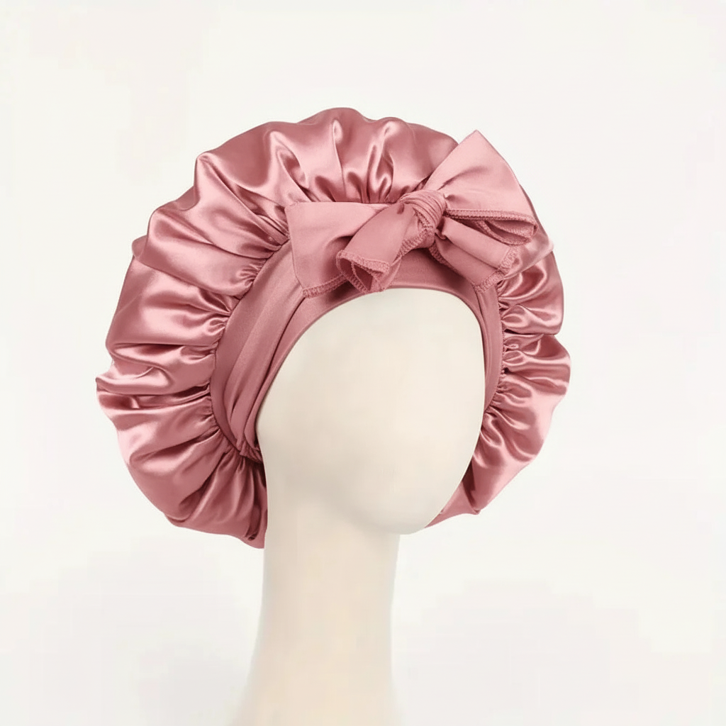 Rose Satin Bonnet