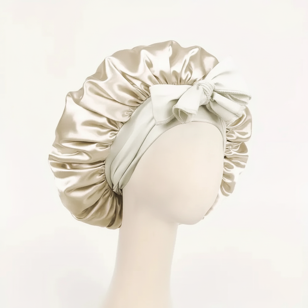 Beige Satin Bonnet