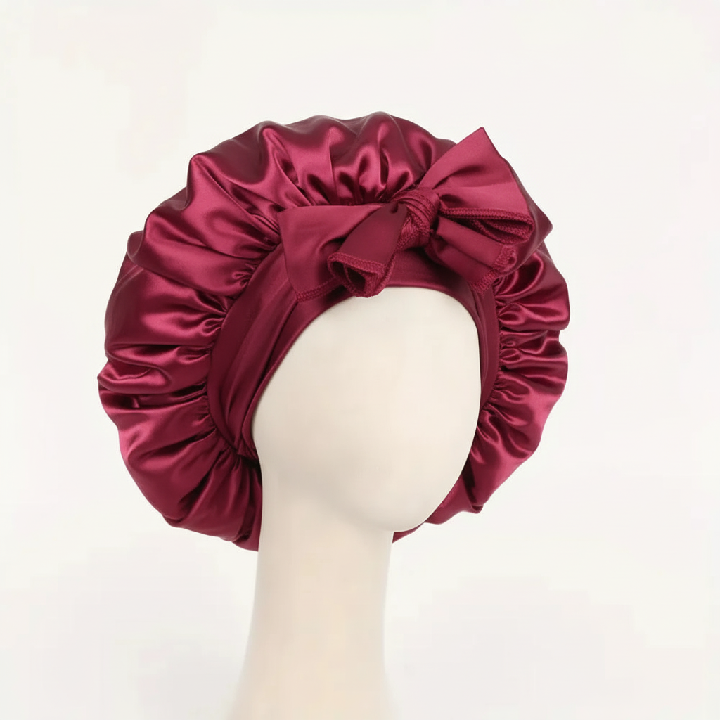 Dark Pink Satin Bonnet