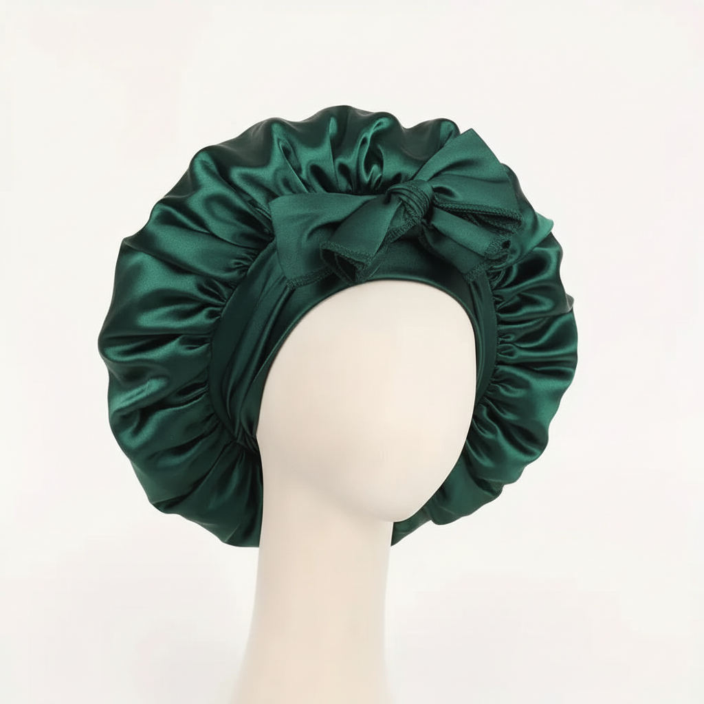 Green Satin Bonnet