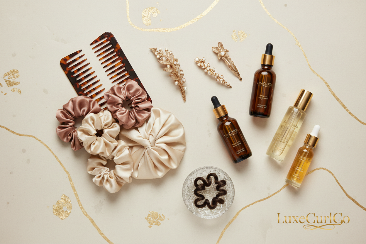 LuxeCurlCo Curly Hair Accessories with Bottles